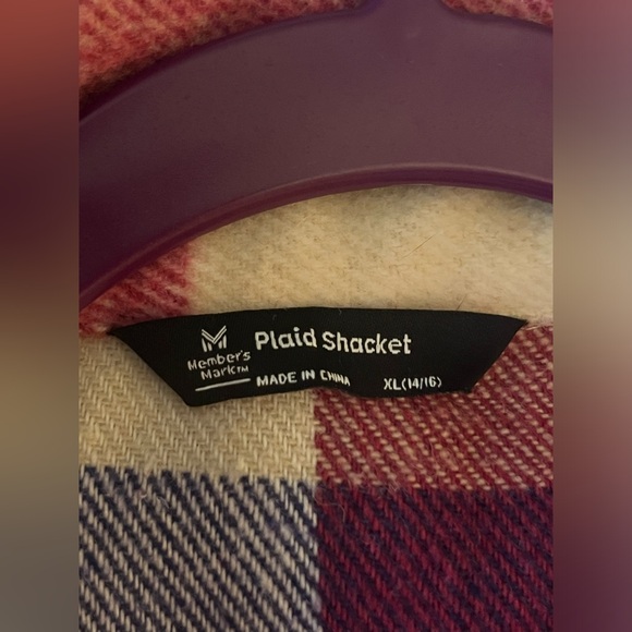 Members mark Pink plaid shacket - Picture 3 of 4